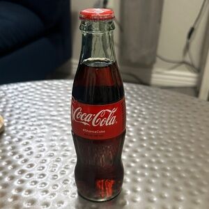 Coca-Cola Red and White Glass Bottle -Jamie